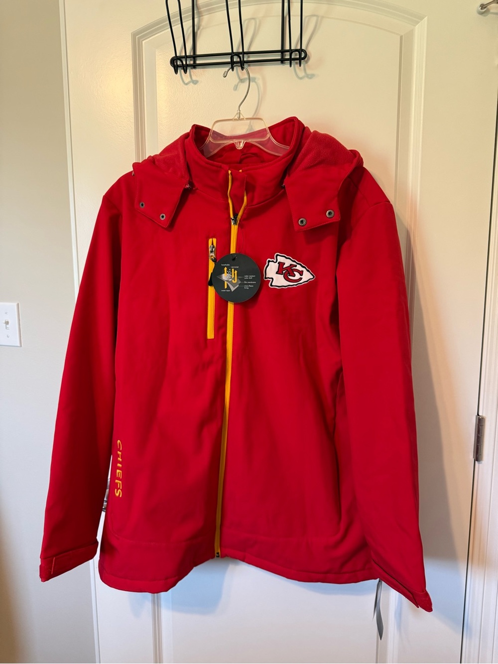 NFL Red Jacket with Black NFL Shield Patch